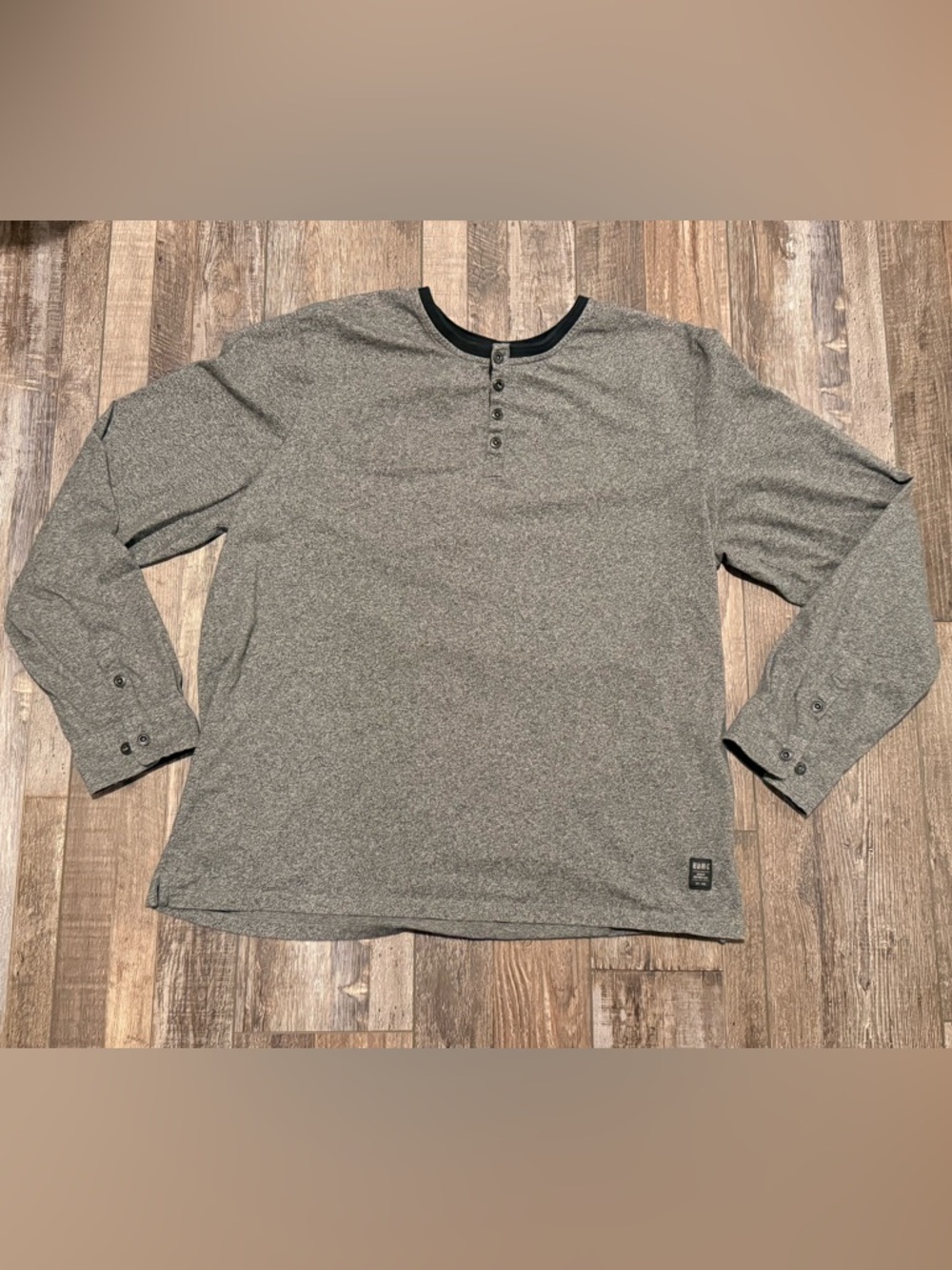Men's Harley Davidson Grey Henley Long-Sleeve Shirt